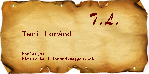 Tari Loránd névjegykártya