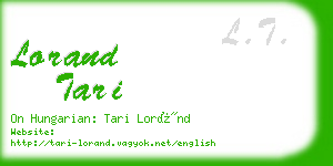 lorand tari business card